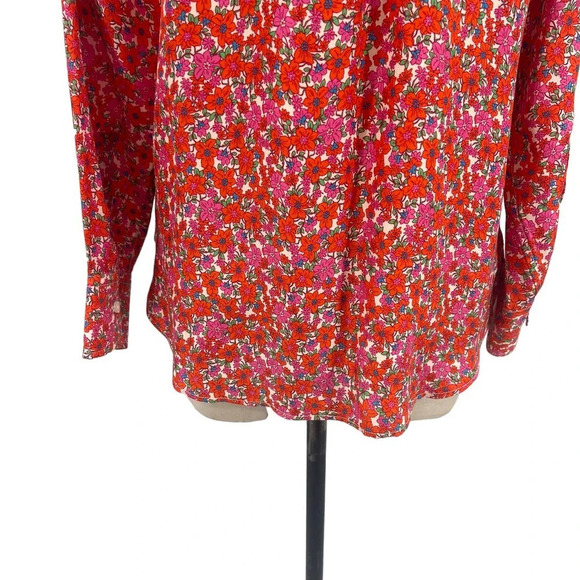 J.‎ Crew Classic-fit Drapey Cupro Shirt in Pink Floral Guarana Size 0 - Picture 9 of 12